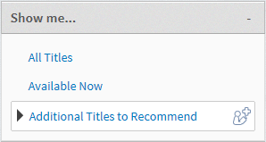 Additional Titles to Recommend link image