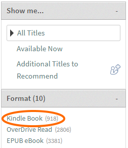 Kindle Book format filter image