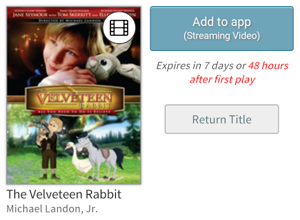 Streaming Video add to app button